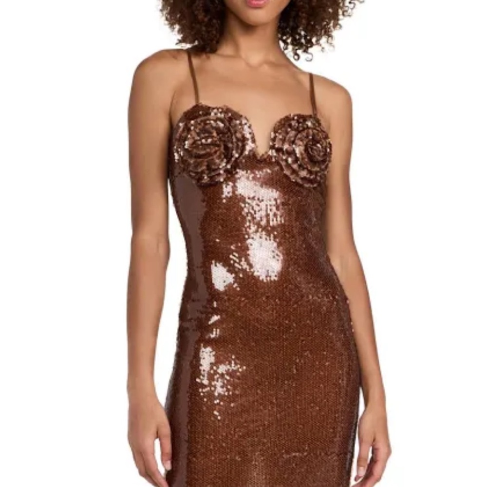 Sequin dress - size small - brown